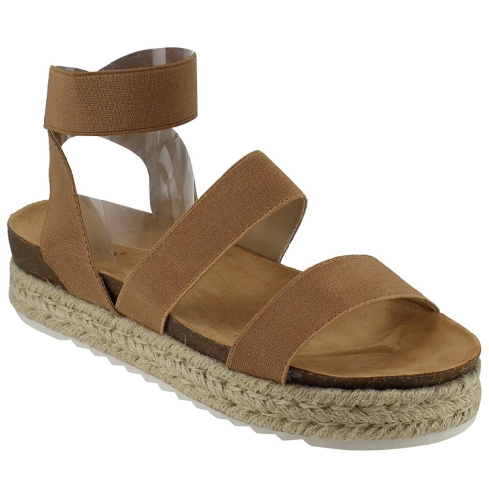 Espadrille Platform Sandals w/ Elastic Straps